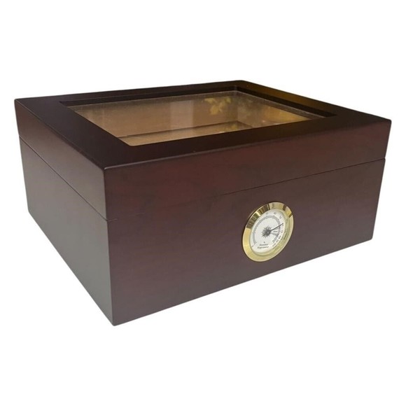 Whitetail Glasstop Humidor Storge Box Gifting Office Home Man Cave Home Barware - Picture 1 of 8